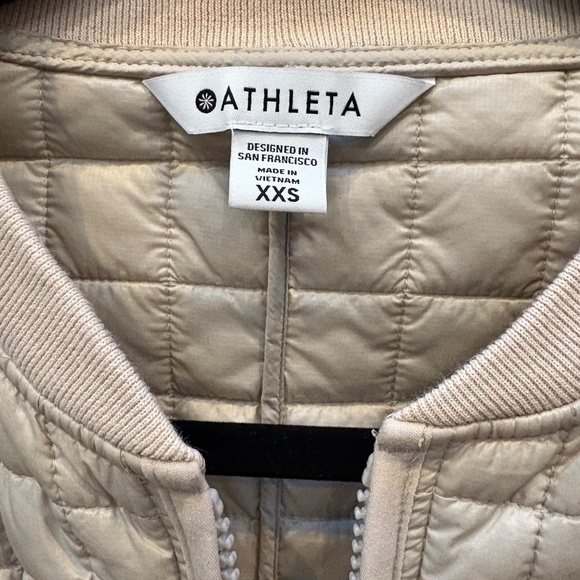 XXS White Cream Athleta Quilted Zipper Jacket - Picture 4 of 4